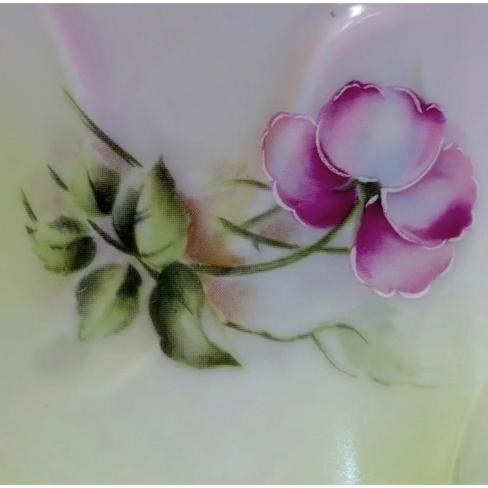 Vintage Victorian Nippon Hand-Painted Porcelain Shaving Mug Cup Floral Gold Rim